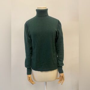 J. Crew Dark Green Cashmere Turtleneck Sweater